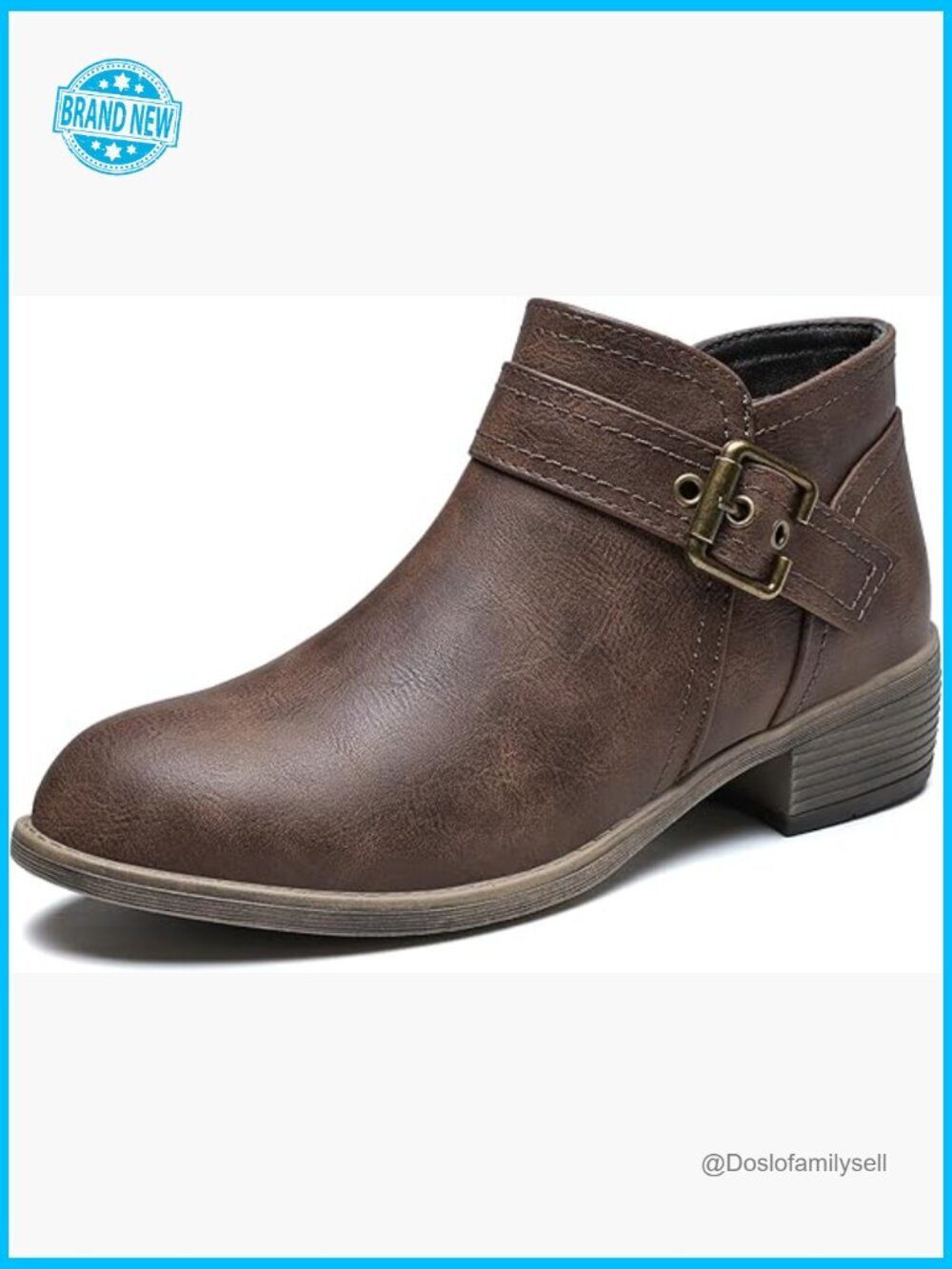 Ankle Boots Low Heel Chelsea Booties Snow Boots Chunky Fall Shoes Side Zipper